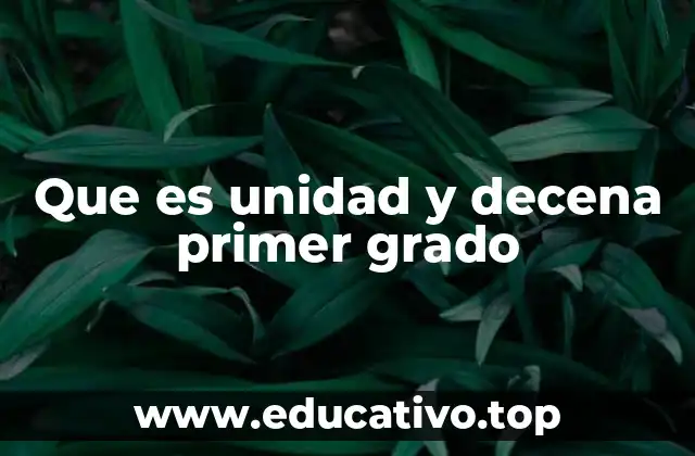 Que es unidad y decena primer grado