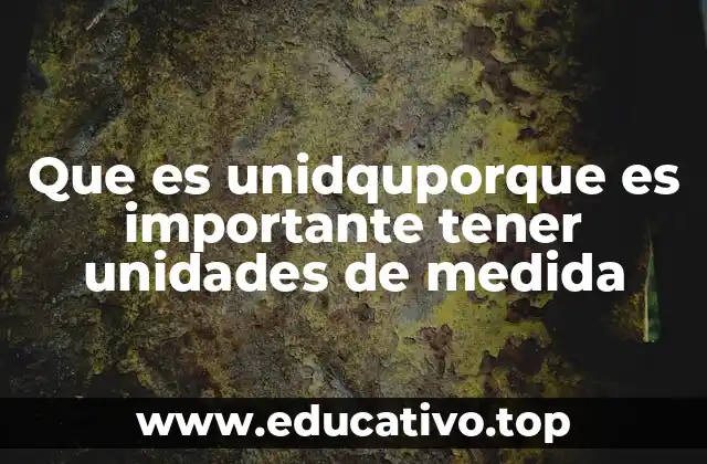 Que es unidquporque es importante tener unidades de medida