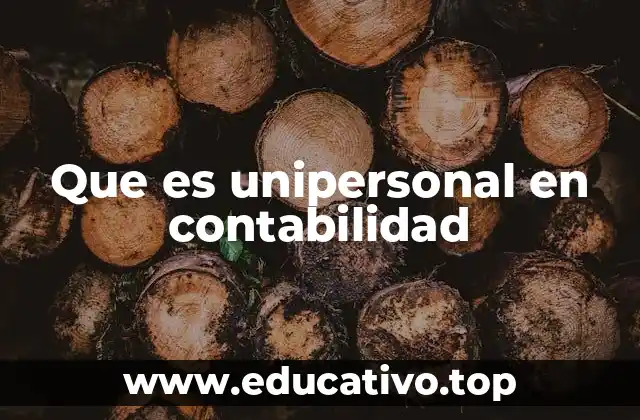 Que es unipersonal en contabilidad