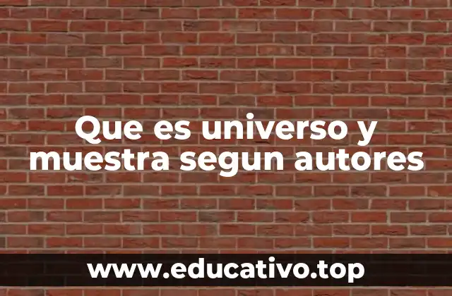 Que es universo y muestra segun autores