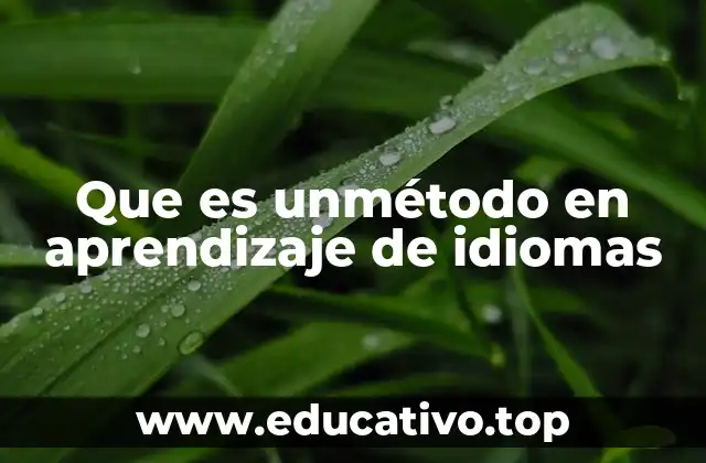 Que es unmétodo en aprendizaje de idiomas