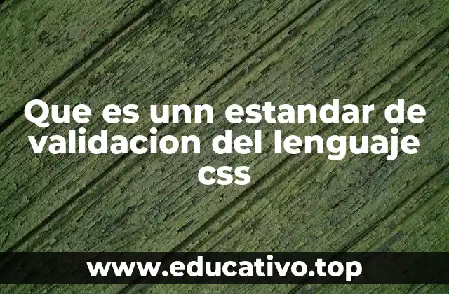 Que es unn estandar de validacion del lenguaje css