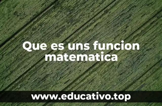 Que es uns funcion matematica