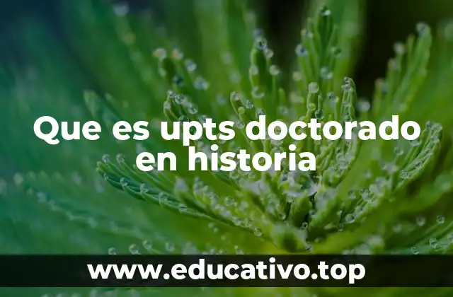 Que es upts doctorado en historia