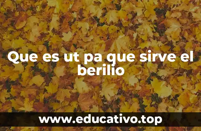 Que es ut pa que sirve el berilio
