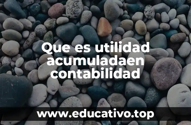 Que es utilidad acumuladaen contabilidad