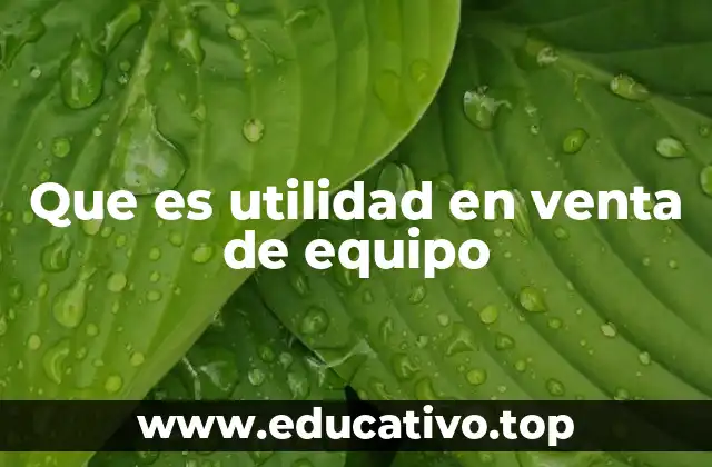 Que es utilidad en venta de equipo