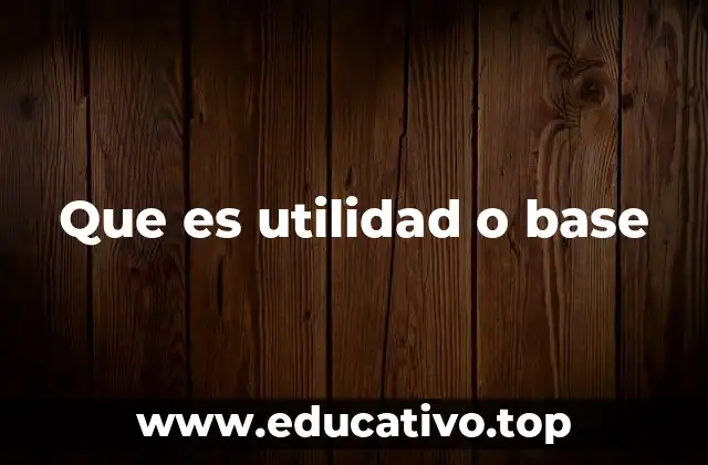 Que es utilidad o base
