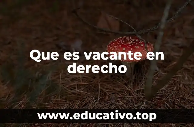 Que es vacante en derecho