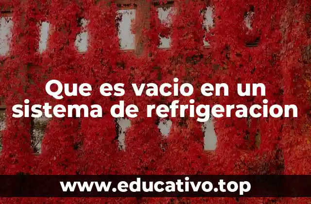 Que es vacio en un sistema de refrigeracion