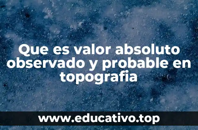 Que es valor absoluto observado y probable en topografia