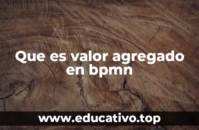 Que es valor agregado en bpmn