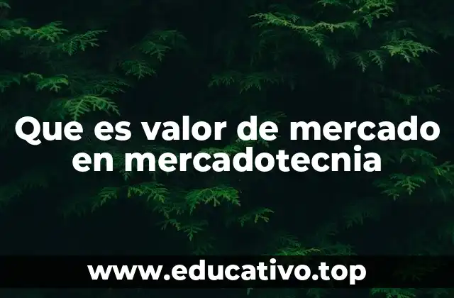 Que es valor de mercado en mercadotecnia