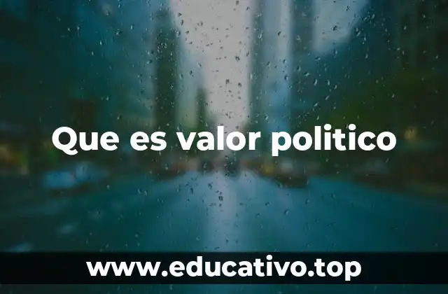Que es valor politico