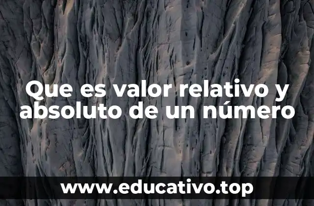 Que es valor relativo y absoluto de un número