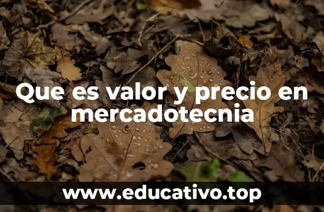 Que es valor y precio en mercadotecnia