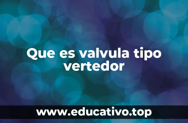 Que es valvula tipo vertedor