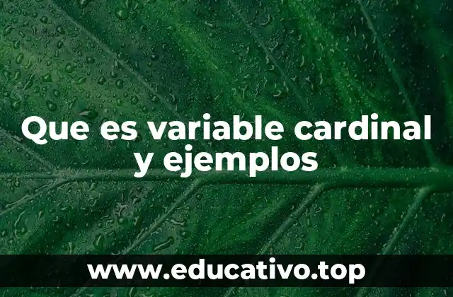 Que es variable cardinal y ejemplos