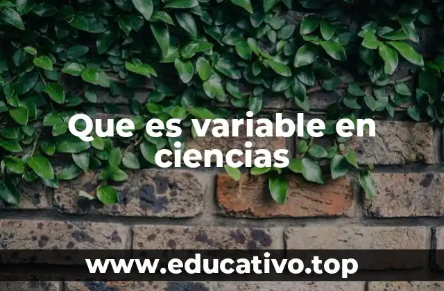 Que es variable en ciencias