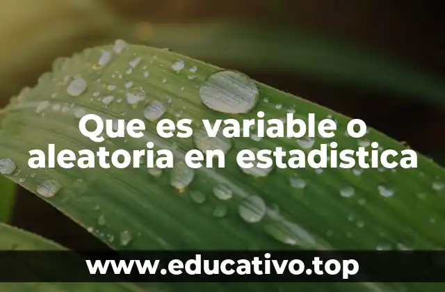 Que es variable o aleatoria en estadistica