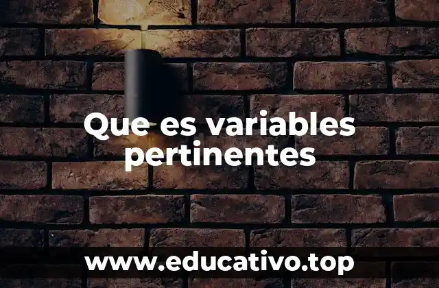 Que es variables pertinentes