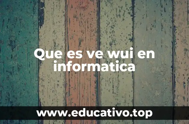 Que es ve wui en informatica