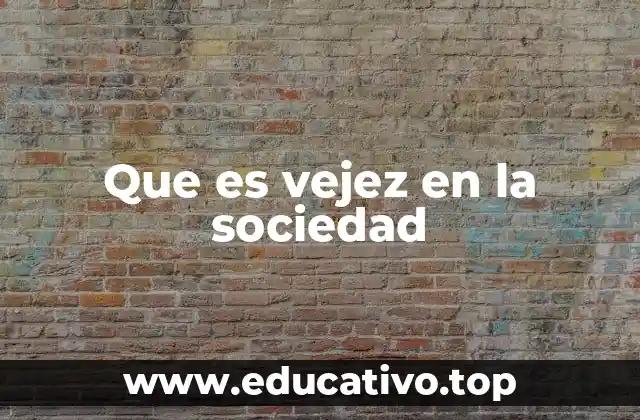 Que es vejez en la sociedad