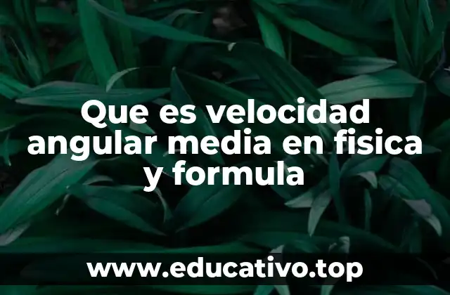 Que es velocidad angular media en fisica y formula