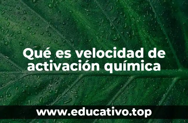 Qué es velocidad de activación química