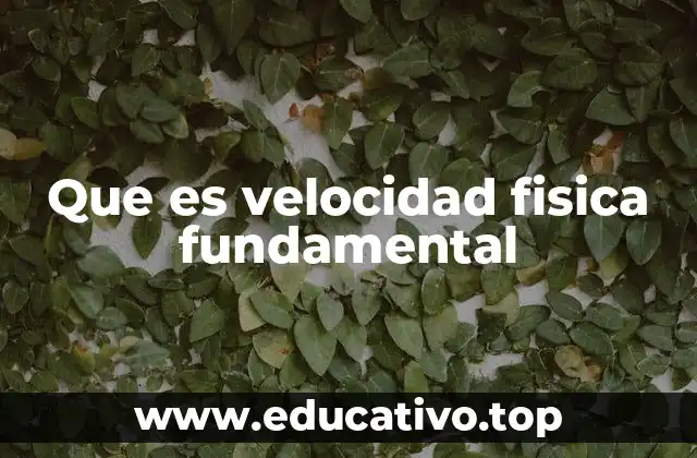 Que es velocidad fisica fundamental