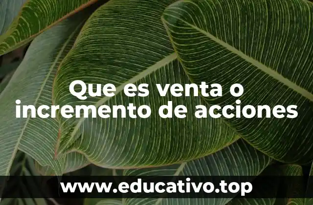 Que es venta o incremento de acciones