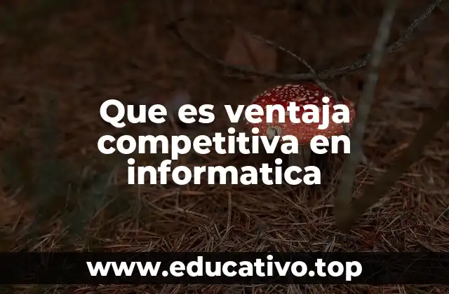 Que es ventaja competitiva en informatica