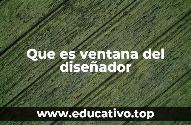 Que es ventana del diseñador
