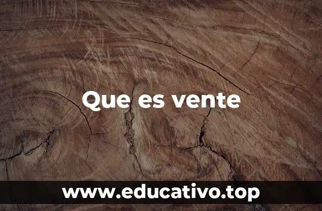 Que es vente
