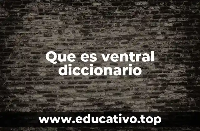 Que es ventral diccionario