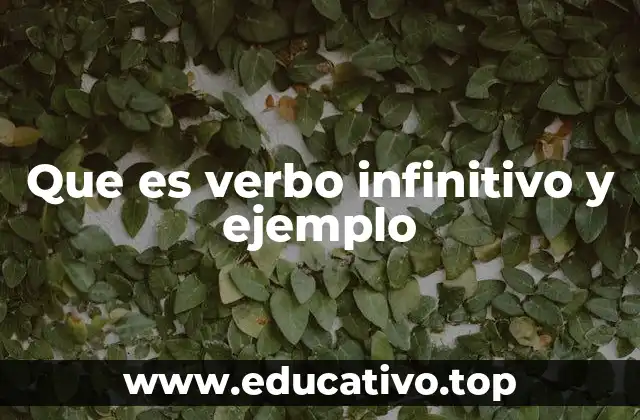 Que es verbo infinitivo y ejemplo