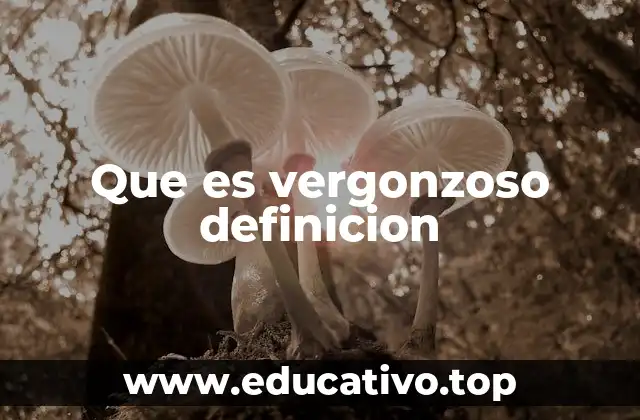 Que es vergonzoso definicion