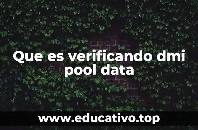 Que es verificando dmi pool data