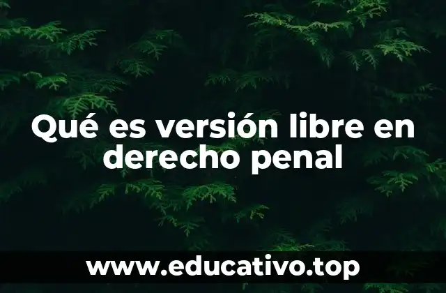Qué es versión libre en derecho penal