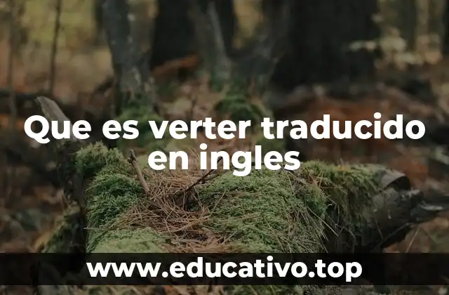 Que es verter traducido en ingles