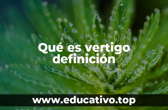 Qué es vertigo definición