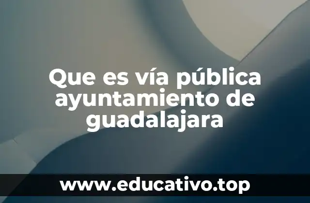 Que es vía pública ayuntamiento de guadalajara