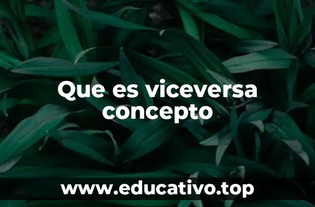 Que es viceversa concepto