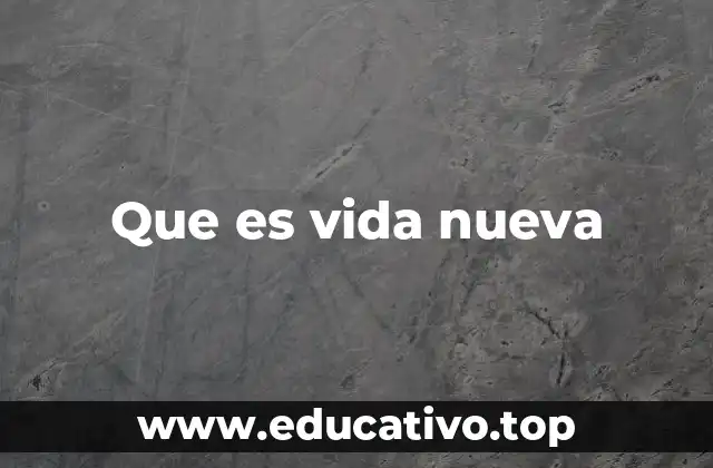 Que es vida nueva