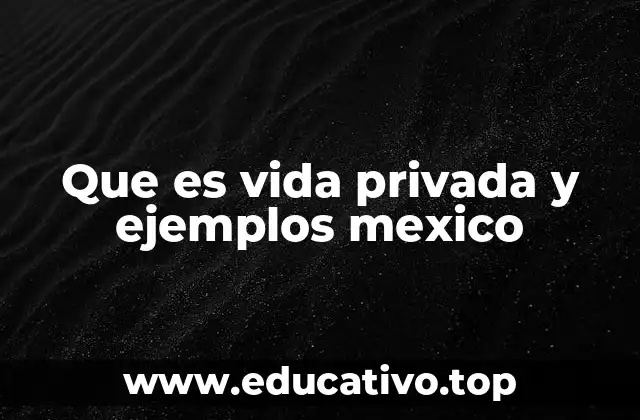 Que es vida privada y ejemplos mexico