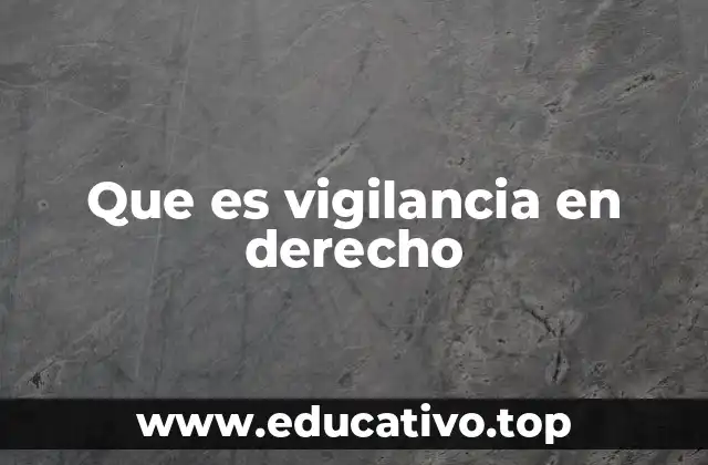 Que es vigilancia en derecho