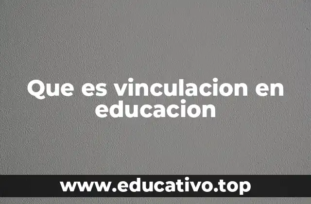 Que es vinculacion en educacion