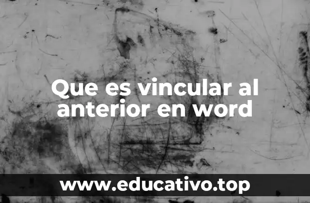 Que es vincular al anterior en word