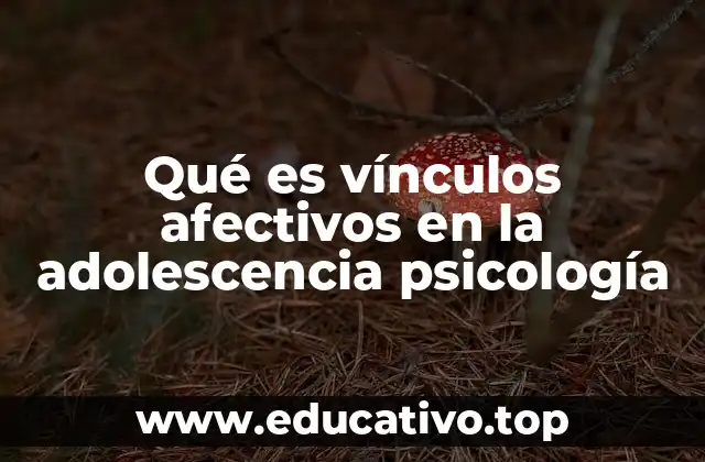 Qué es vínculos afectivos en la adolescencia psicología