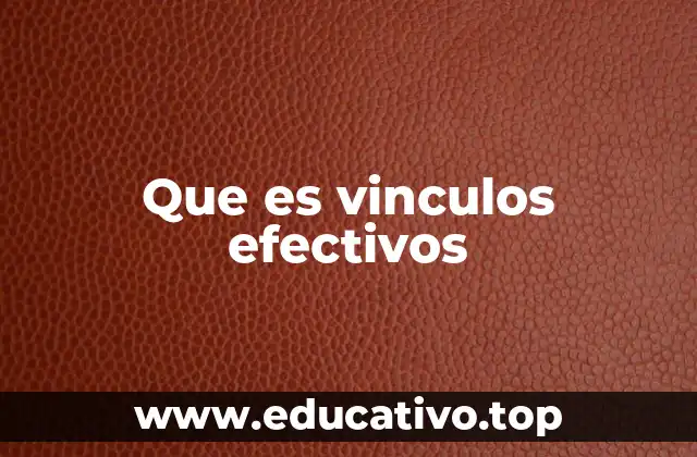 Que es vinculos efectivos